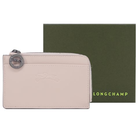 LONGCHAMP LE PLIAGE XTRA系列牛皮卡片零錢包(裸粉)