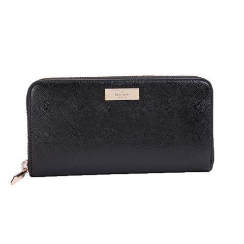 KATE SPADE Saffiano 漆皮長夾禮盒(黑色)