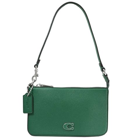 COACH CJ797 經典C LOGO拉鍊肩背小提包.綠
