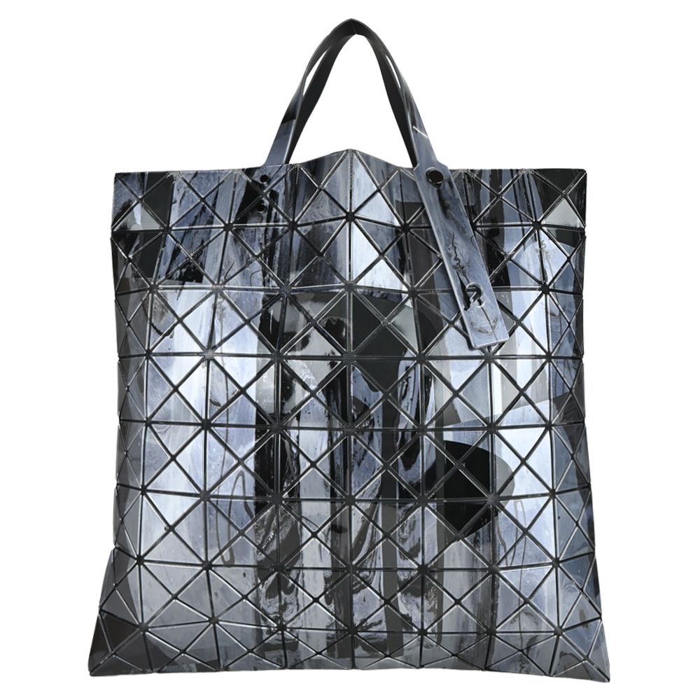 Issey Miyake 三宅一生  BAOBAO 幾何方格8x8 潑墨手提包-黑