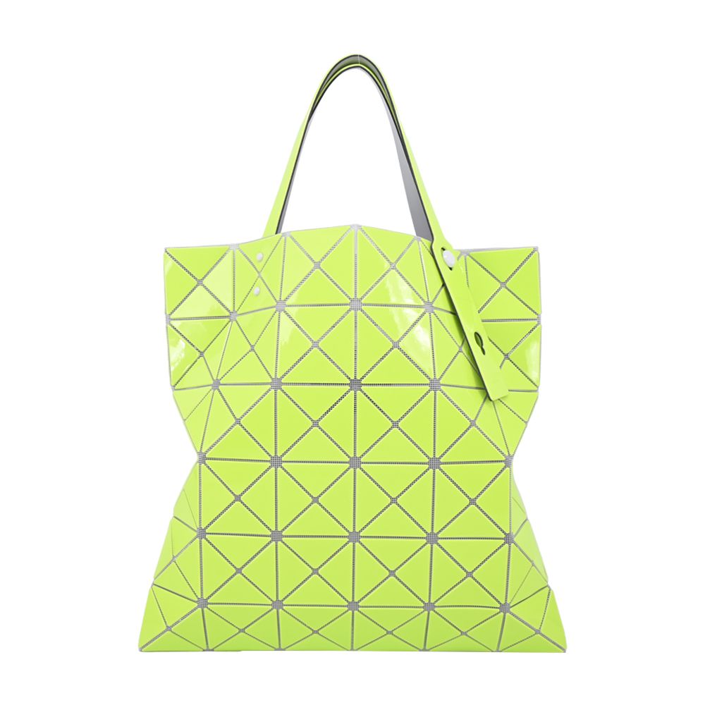 Issey Miyake 三宅一生   BAOBAO 粉彩透光6x6亮面手提包-黃綠