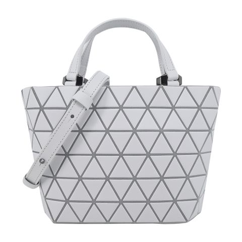 Issey Miyake 三宅一生 BAOBAO CRYSTAL MATTE啞光斜背手提兩用包-淺灰色