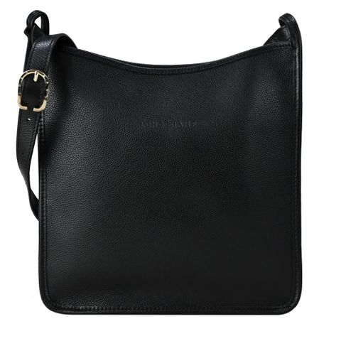 LONGCHAMP LE FOULONNE系列牛皮直式斜背包(大/黑)
