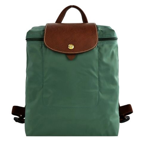 LONGCHAMP LE PLIAGE系列再生尼龍摺疊後背包(柏綠)