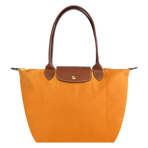 LONGCHAMP LE PLIAGE系列長把再生尼龍摺疊水餃包(小/番紅花)