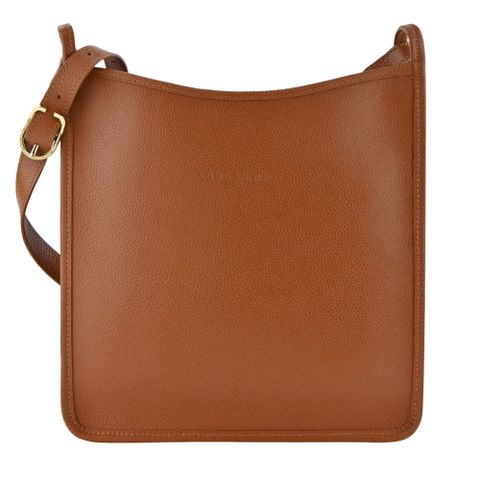 LONGCHAMP LE FOULONN?系列牛皮直式斜背包(大/焦糖)