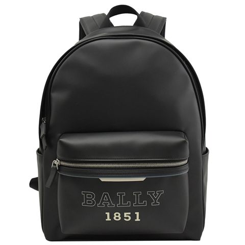 BALLY PARTON 燙印LOGO大容量商旅後背包.黑