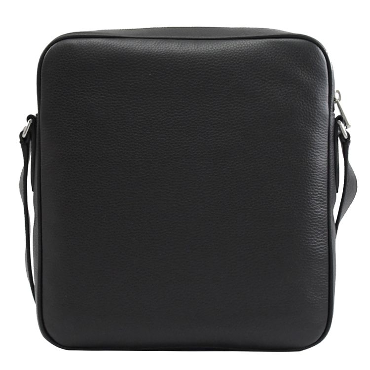 BALLY  6240422 SOREL 壓印LOGO荔枝牛皮斜背方包.黑