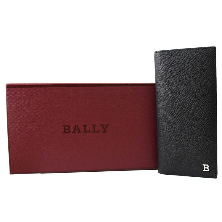 BALLY  BALIRO 金屬LOGO牛皮對開長夾.黑