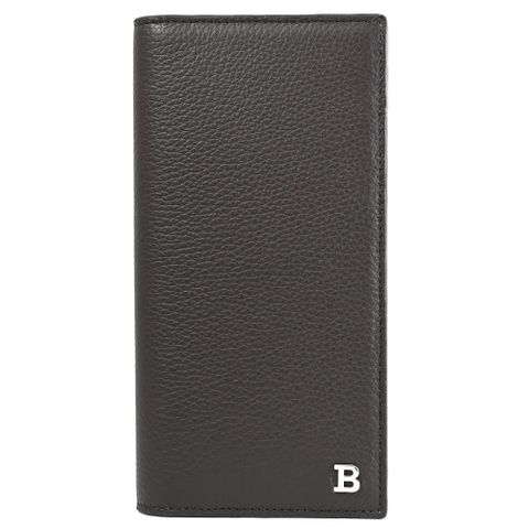 BALLY 6306302 BALIRO 金屬LOGO牛皮對開長夾.深咖