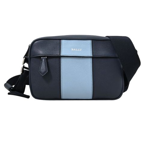 BALLY 6303143 燙印LOGO三用斜背胸口/腰包.午夜藍