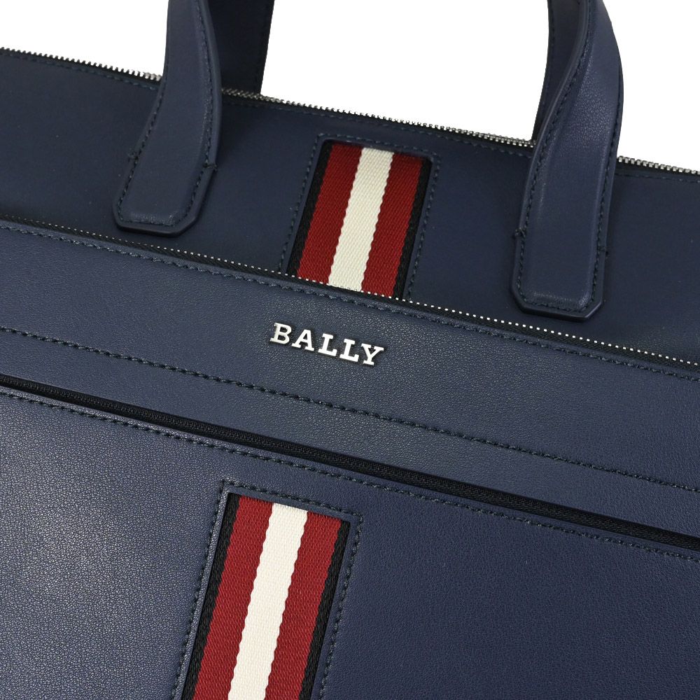 BALLY  HAIES 經典織帶造型拉鍊兩用公事包.深藍
