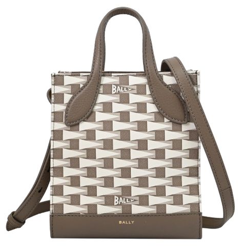 BALLY MINI KEEP ON 品牌新款印花手提斜背兩用包.淺棕