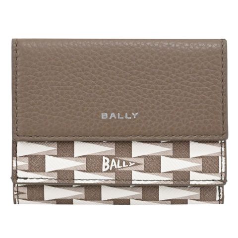 BALLY 6306723 PNT 品牌新款印花釦式零錢小短夾.淺棕