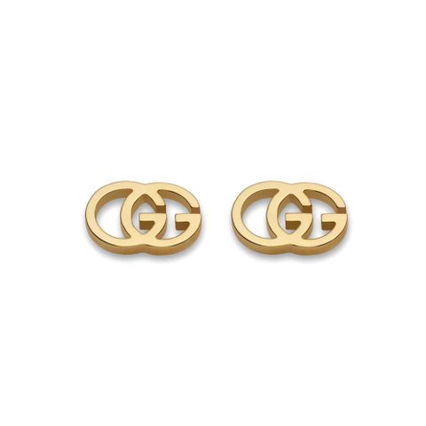 GUCCI GG系列 LOGO 耳環 耳釘 18K黃金 古馳