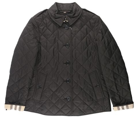 BURBERRY 菱格紋棉質輕型外套 S / M / L / X L號(黑色) 8053045