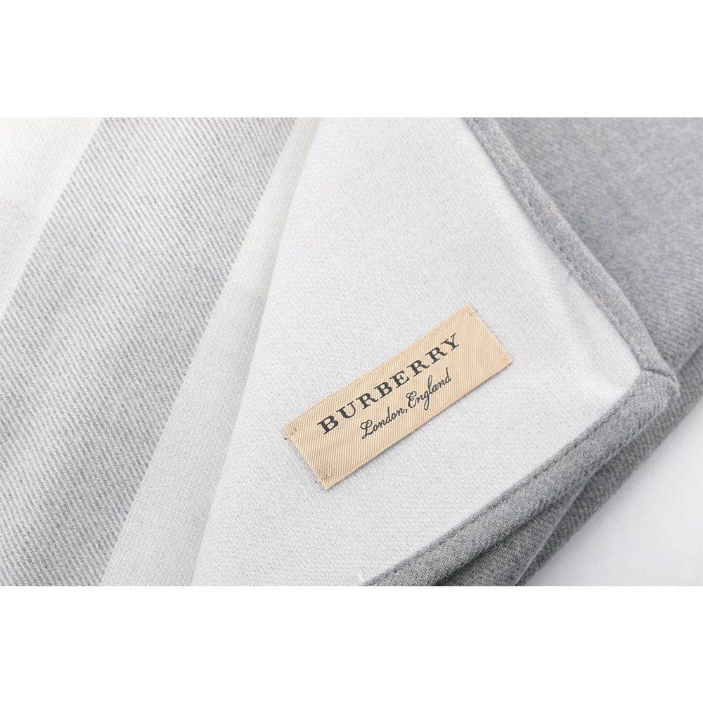 BURBERRY 經典格紋雙面可用羊毛披肩/斗篷(淺灰色) 40294051