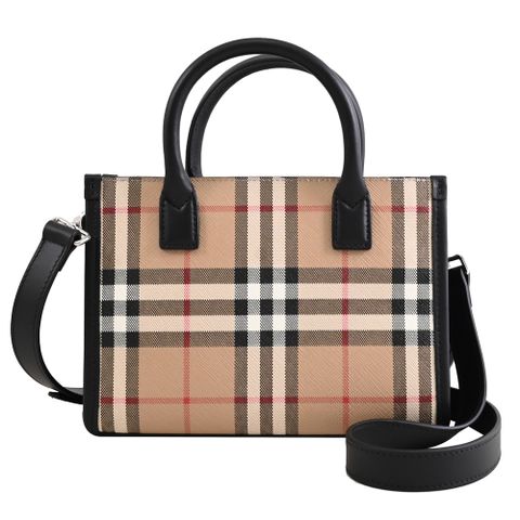 BURBERRY 8054861 MINI VINTAGE 格紋迷你兩用包.黑邊