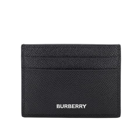 BURBERRY 銀字Logo Sandon 牛皮4卡名片/卡片夾(黑色) 80146621