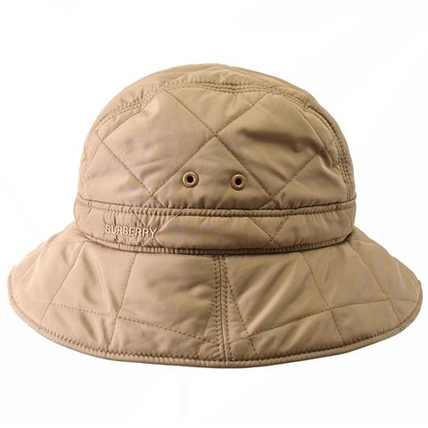 格纹棉质渔夫帽(石色) - 男士
