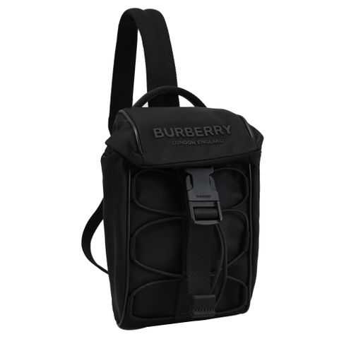 BURBERRY 8070092 MURRAY 翻蓋束口單肩後背/胸口包.黑