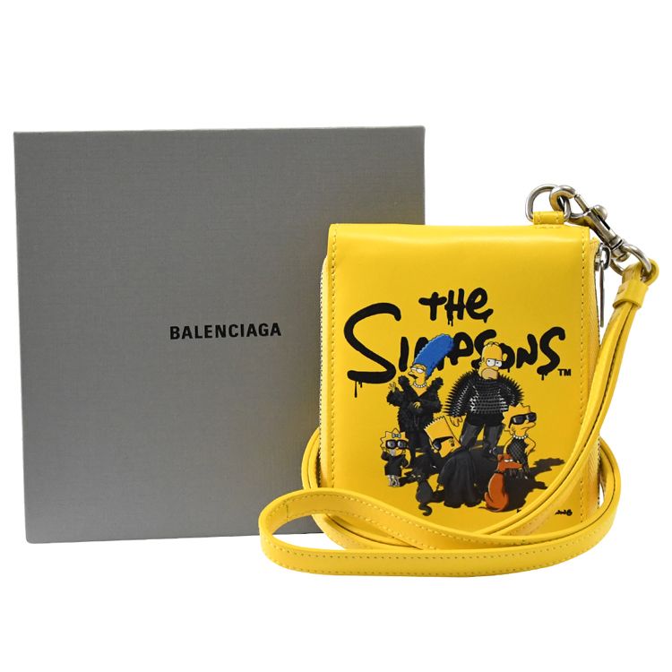 BALENCIAGA 巴黎世家   The Simpsons 頸掛式拉鍊零錢短夾.黃