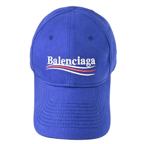 BALENCIAGA 巴黎世家 505985 電繡LOGO棉質棒球帽.藍