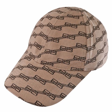 BALENCIAGA 巴黎世家 704104 品牌印花棉質棒球帽.淺棕