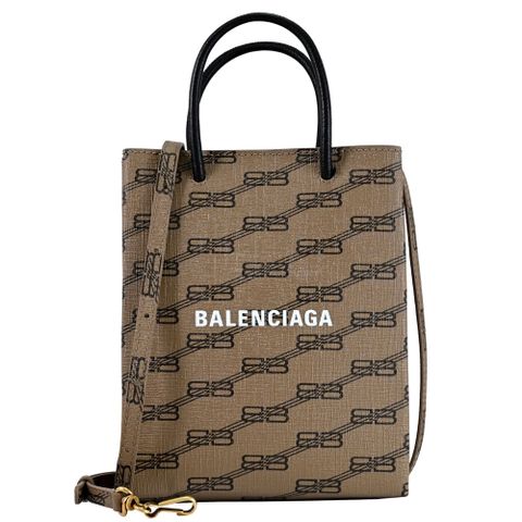BALENCIAGA 巴黎世家 Hourglass XS 質感小牛皮斜背WOC鍊包.亮桃