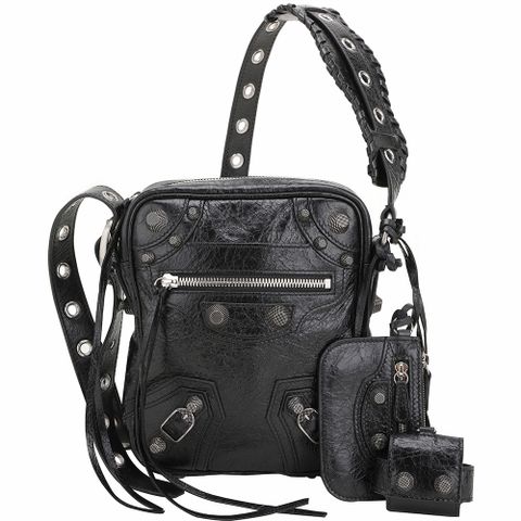 BALENCIAGA Le Cagole 揉製小羊皮直立肩/斜背包(黑色)