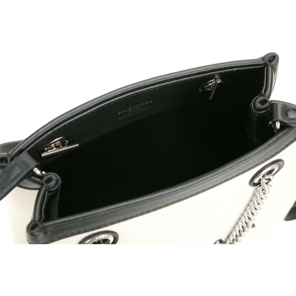 BALENCIAGA 巴黎世家 Duty Free 字母帆布鍊帶手提/斜背托特包(米白)