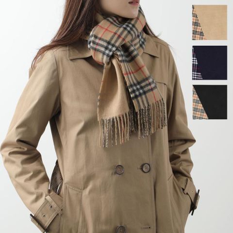 BURBERRY雙面兩用格紋羊絨圍巾(任選)