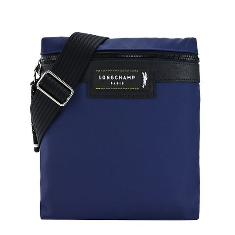 LONGCHAMP GREEN DISTRICT系列ECONYL認證再生尼龍直式斜背包(海軍藍)