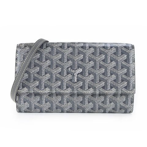 GOYARD 高雅德 Varenne 經典LOGO防水帆布翻蓋WOC斜背包-灰