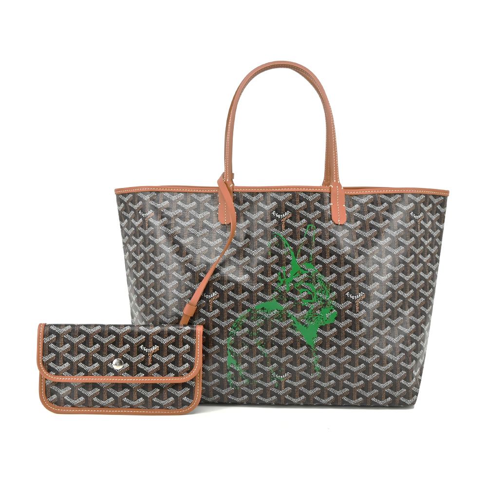  GOYARD 拓印兔子帆布LOGO購物包-小/黑棕