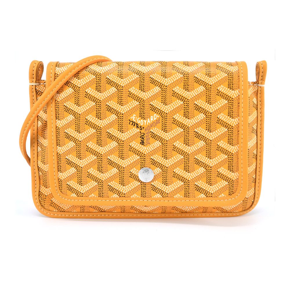 GOYARD 高雅德  PLUMET 經典LOGO翻蓋扁斜背包-黃