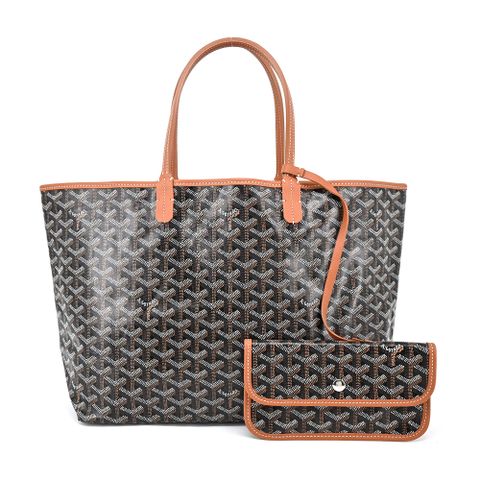 GOYARD 防水帆布LOGO子母購物包(PM小/棕黑)