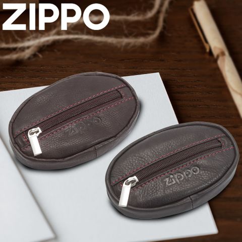 Zippo 【官方授權店】咖啡色/棕色牛皮零錢包