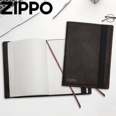 Zippo 【官方授權店】咖啡色皮革筆記本-A5