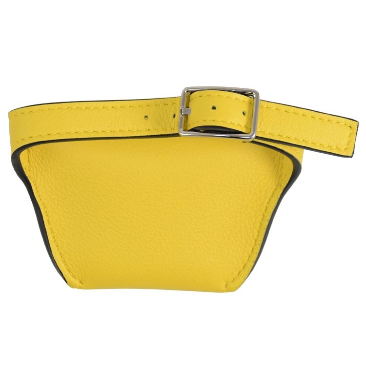 LOEWE 羅威 經典烙印LOGO小牛皮穿釦式手環零錢包.黃