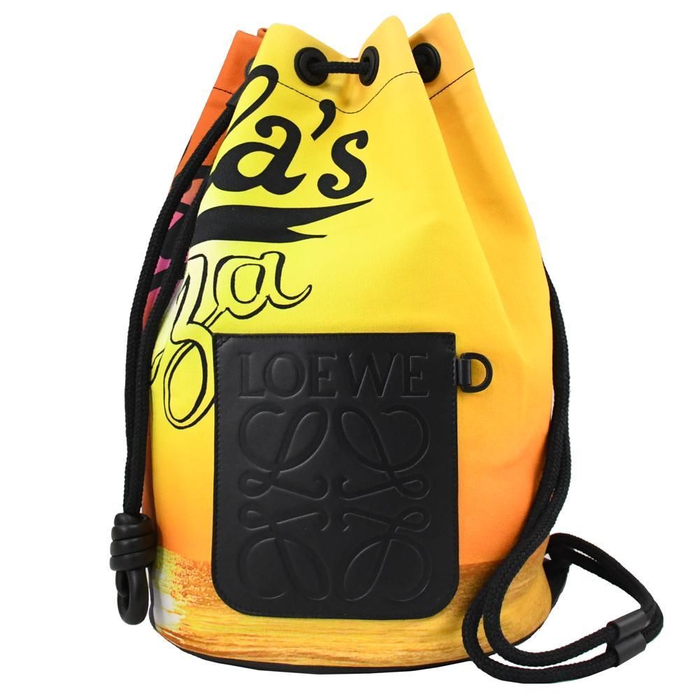 LOEWE 羅威  Sailor 經典徽章LOGO夕陽印花帆布水桶後背包