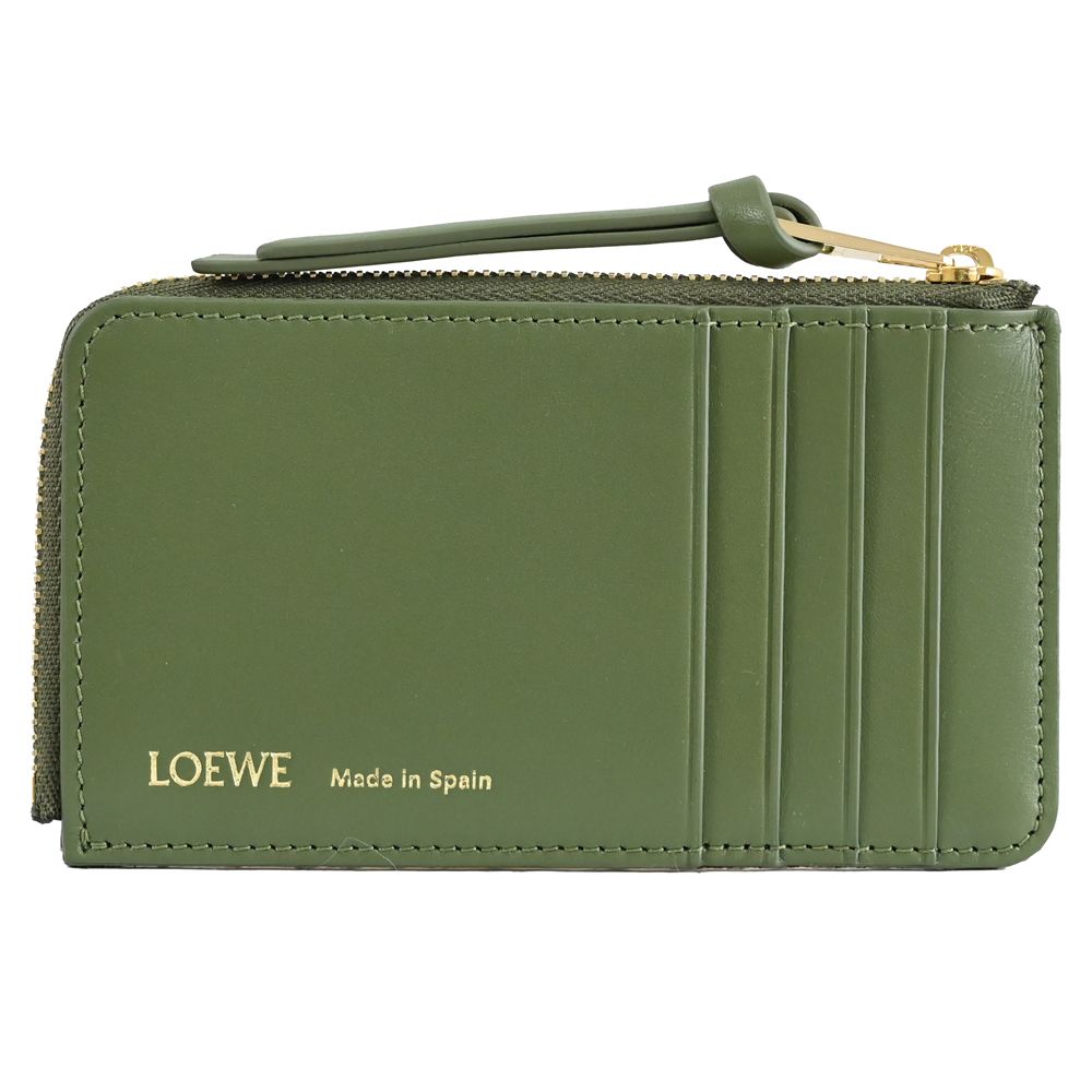 LOEWE 羅威  ANAGRAM 經典緹花拼接卡片零錢包.酪梨綠