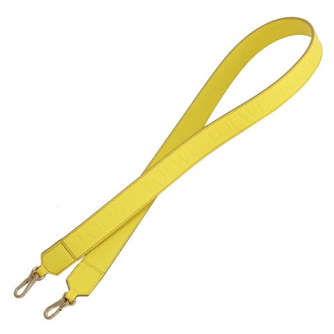 LOEWE 電繡LOGO雙色寬版織帶造型替換背帶.黃 98cm