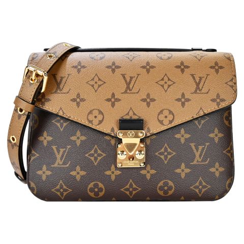 Louis Vuitton Pochette Mtis 帆布印花S型扣鎖手提斜背包(焦糖x卡其棕)