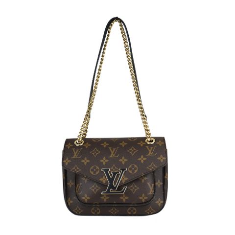 Louis Vuitton 新款Passy 系列經典老花鏈帶肩揹包(咖)