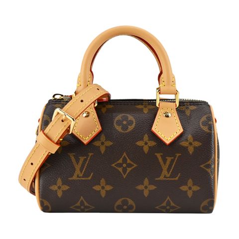 Louis Vuitton LV 路易威登 Louis Vuitton 經典 NANO SPEEDY帆布手提/斜背波士頓包(卡其)