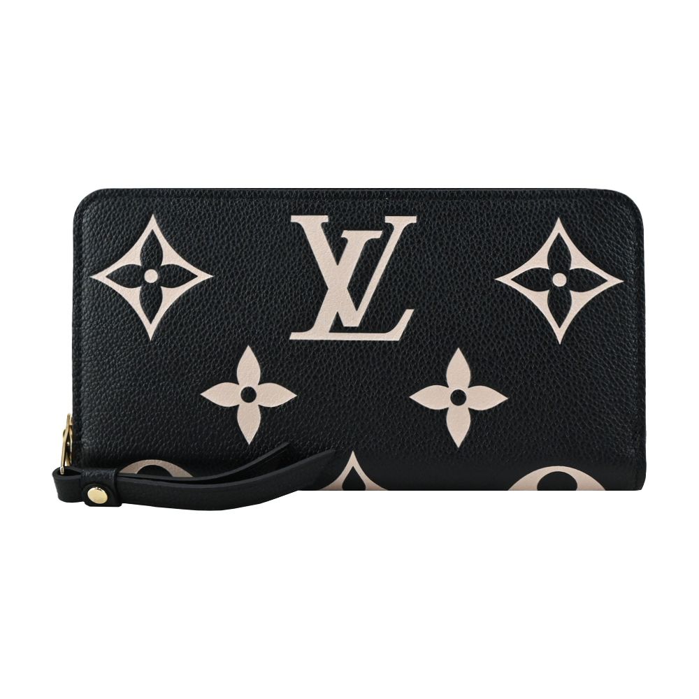  Louis Vuitton 經典LOGO牛皮壓花拉鍊長夾(黑色)