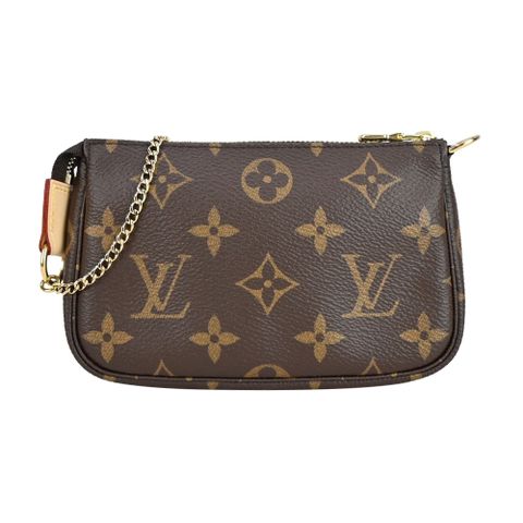 Louis Vuitton 路易威登 Louis Vuitton  Monogram 帆布印花迷你鏈帶晚宴/手提包(咖啡)