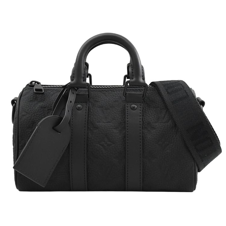 Louis Vuitton/LV 路易威登 Louis Vuitton LV M20900 Keepall Bandoulire 25 壓花牛皮兩用波士頓包.黑