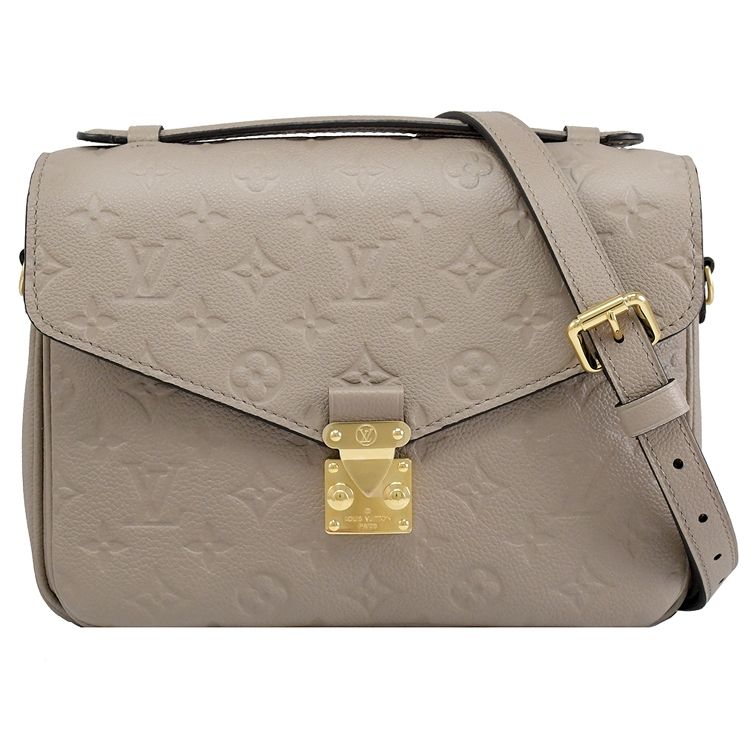 Louis Vuitton 路易威登 Louis Vuitton LV M44881 Pochette Mtis 經典花紋皮革壓紋手提兩用包.灰